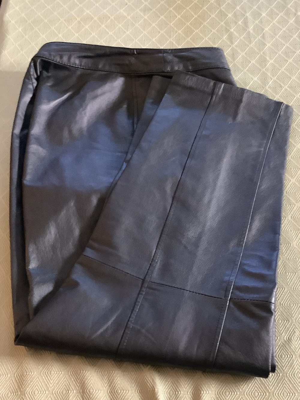 Vintage Bagatelle Black Genuine 100% Leather Pants High Waisted Size 14P